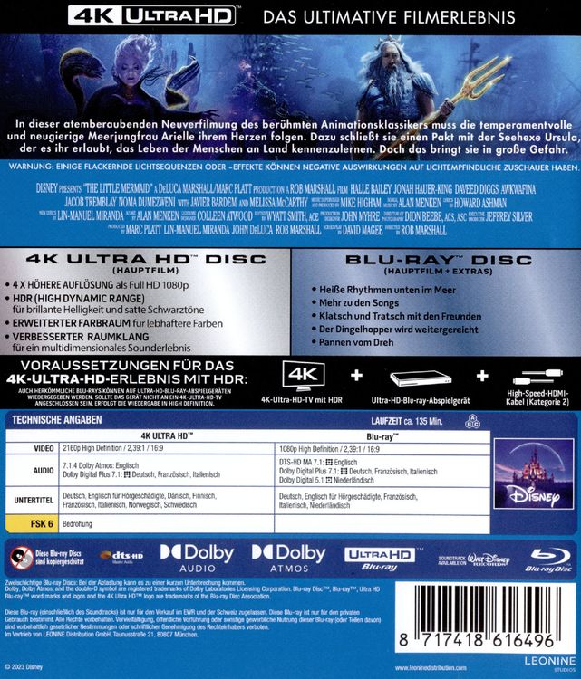 Arielle, die Meerjungfrau (4K Ultra HD) (+ Blu-ray)