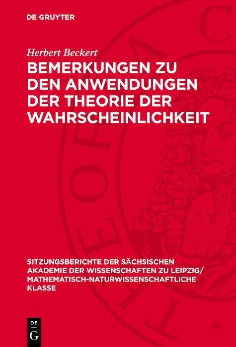 Produktbild: Bemerkungen zu den Anwendungen der Theorie der Wahrscheinlichkeit