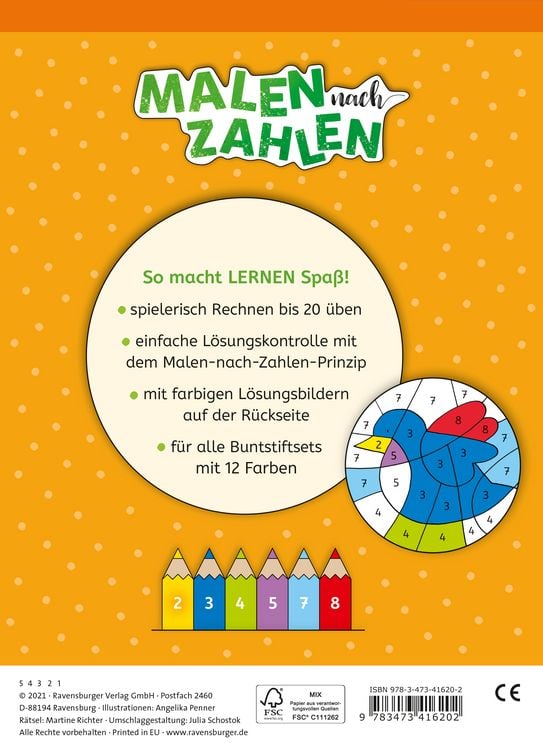 Produktbild: Malen nach Zahlen - 1. Klasse: Rechnen bis 20