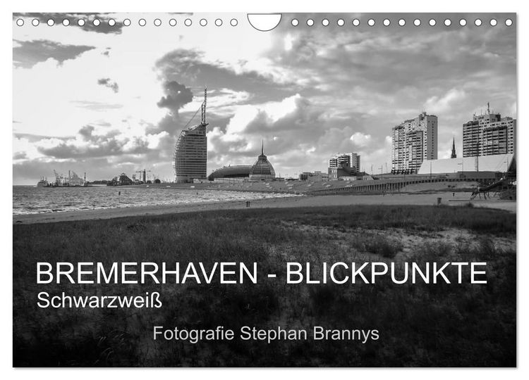 Produktbild: Bremerhaven - Blickpunkte Schwarzwei&szlig; (Wandkalender 2026 DIN A4 quer), CALVENDO Monatskalender