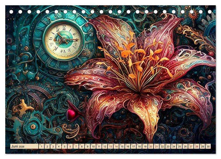 Produktbild: Floraler Steampunk (Tischkalender 2026 DIN A5 quer), CALVENDO Monatskalender