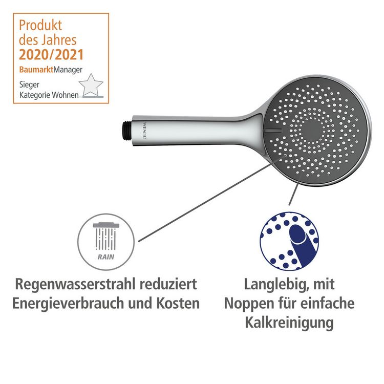 Produktbild: Brauseset Watersaving Chrom, L&auml;nge Stange: 70 cm