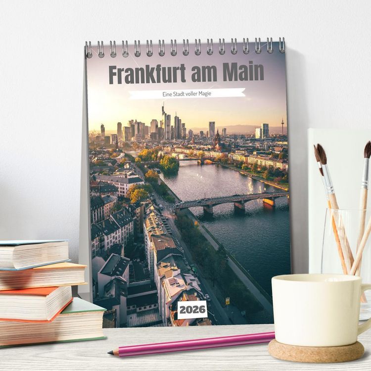 Produktbild: Frankfurt am Main, eine Stadt voller Magie (Tischkalender 2026 DIN A5 hoch), CALVENDO Monatskalender