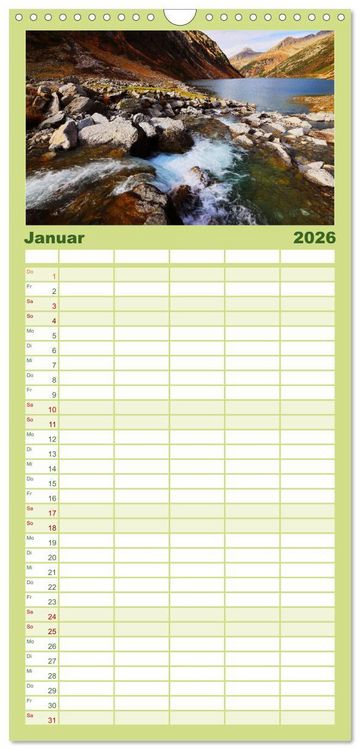 Produktbild: Familienplaner 2026 - Naturschauspiel Zillertaler Wasser mit 5 Spalten (Wandkalender, 21 x 45 cm) CALVENDO