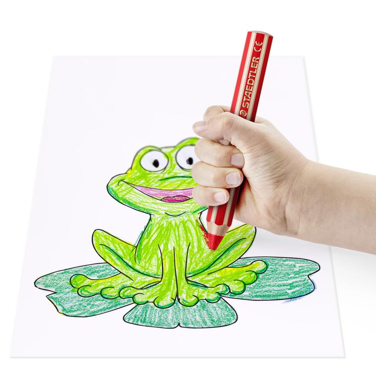 Produktbild: STAEDTLER Noris junior 140 Kindermalstift 3 in 1, 6 Duo Malstifte + 1 Spitzer