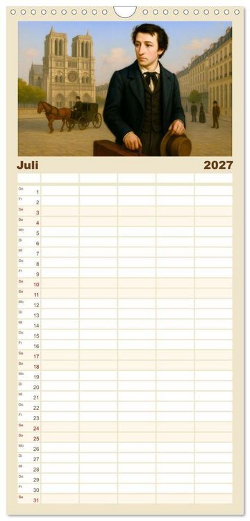 Produktbild: Familienplaner 2027 - Heinrich Heine. Sein Leben, seine literarischen Werke mit 5 Spalten (Wandkalender, 21 x 45 cm) CALVENDO