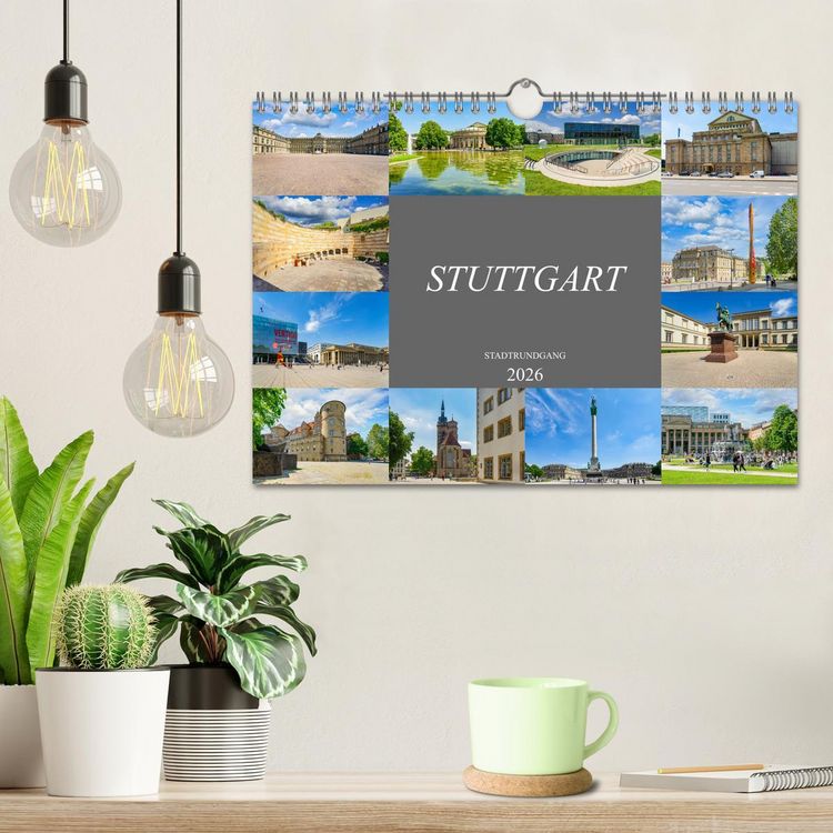 Produktbild: Stuttgart Stadtrundgang (Wandkalender 2026 DIN A4 quer), CALVENDO Monatskalender