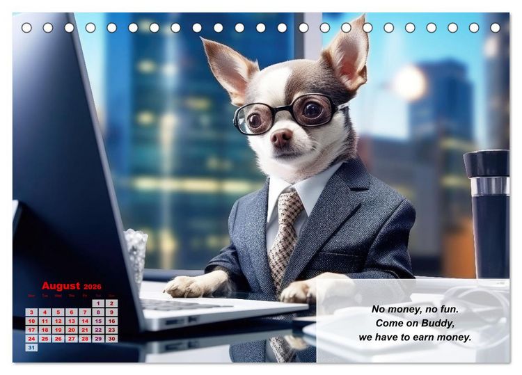 Produktbild: Great fun for Chihuahua lovers (Desk Calendar 2026 DIN A5 landscape), CALVENDO 12 Month DeskCalendar