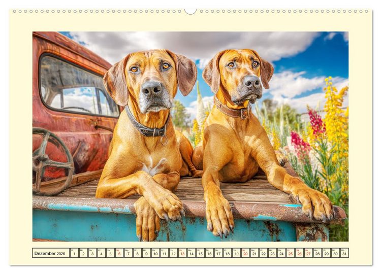 Produktbild: Rhodesian Ridgeback. Kraft und Sanftmut in vollkommener Balance (Wandkalender 2026 DIN A2 quer), CALVENDO Monatskalender