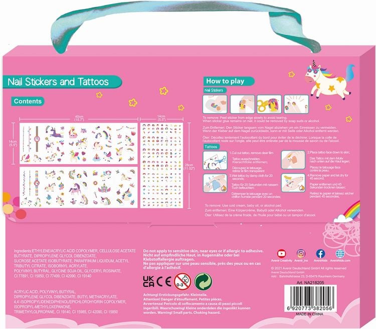 Produktbild: Nagelsticker & Tattoos Einhorn