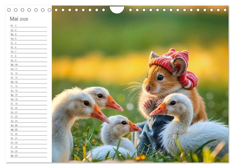 Produktbild: Hamsterhausen - Ein Hamster und seine tierischen Freunde (Wandkalender 2026 DIN A4 quer), CALVENDO Monatskalender