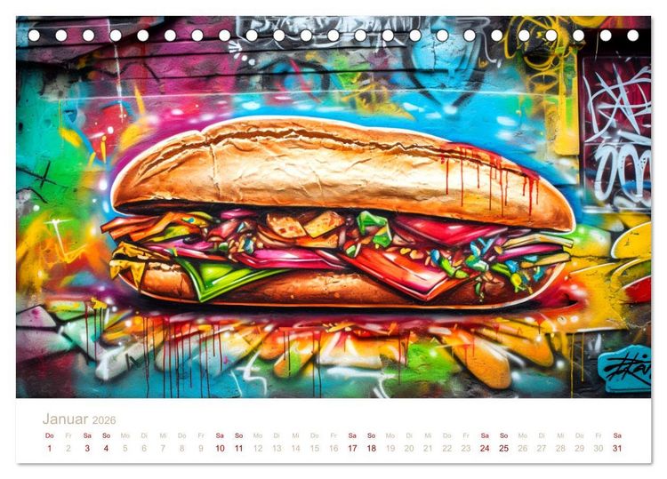 Produktbild: FAST FOOD STREET STYLE (Tischkalender 2026 DIN A5 quer), CALVENDO Monatskalender