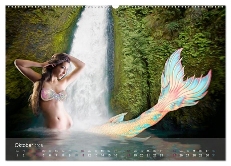 Produktbild: Meerjungfrauen - sagenumwobene Kreaturen (hochwertiger Premium Wandkalender 2026 DIN A2 quer), Kunstdruck in Hochglanz