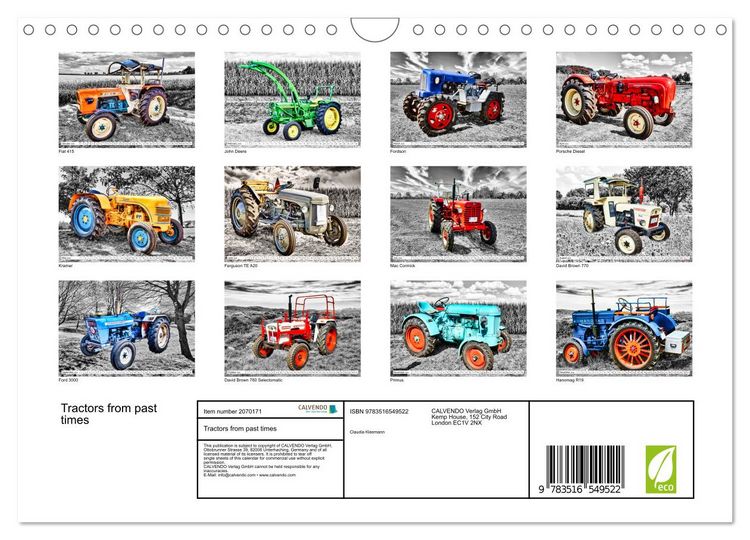 Produktbild: Tractors from past times (Wall Calendar 2026 DIN A4 landscape), CALVENDO 12 Month Wall Calendar