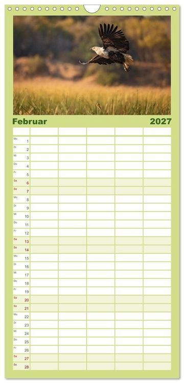 Produktbild: Familienplaner 2027 - Sambias gro&szlig;artige Tierwelt mit 5 Spalten (Wandkalender, 21 x 45 cm) CALVENDO