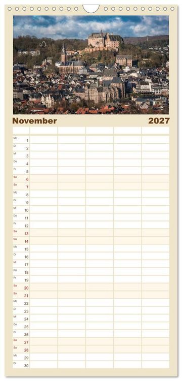 Produktbild: Familienplaner 2027 - M&auml;rchenhaftes Marburg mit 5 Spalten (Wandkalender, 21 x 45 cm) CALVENDO