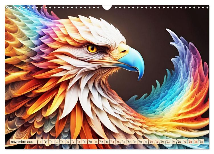 Produktbild: Les fractales animales (Calendrier mural 2026 DIN A3 vertical), CALVENDO calendrier mensuel