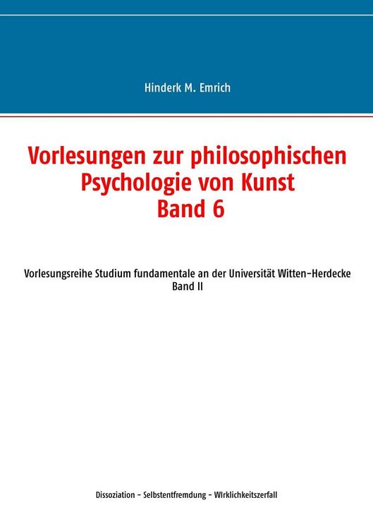 Produktbild: Vorlesungen zur philosophischen Psychologie von Kunst. Band 6