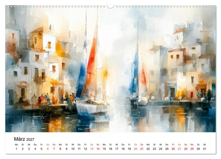 Produktbild: Segeln - Wind Eleganz (hochwertiger Premium Wandkalender 2027 DIN A2 quer), Kunstdruck in Hochglanz