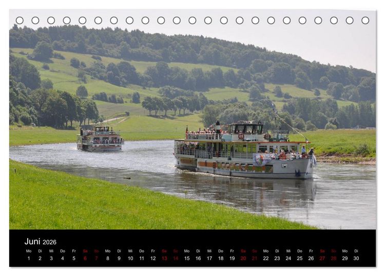 Produktbild: Schiffe auf der Oberweser (Tischkalender 2026 DIN A5 quer), CALVENDO Monatskalender