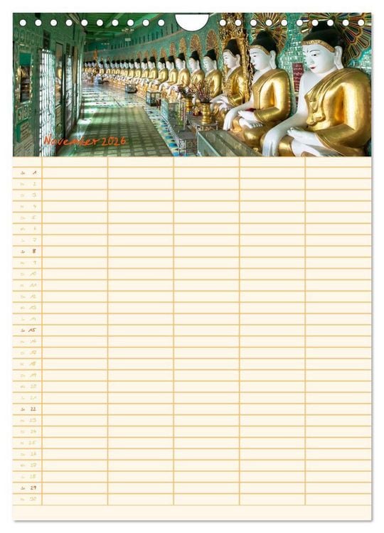 Produktbild: EXOTISCHES S&Uuml;DOSTASIEN - Familienplaner 2026 (Wandkalender 2026 DIN A4 hoch), CALVENDO Monatskalender