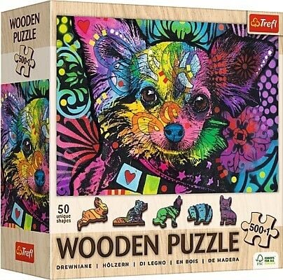 Produktbild: Holz Puzzle 500+1 - Bunter Welpe