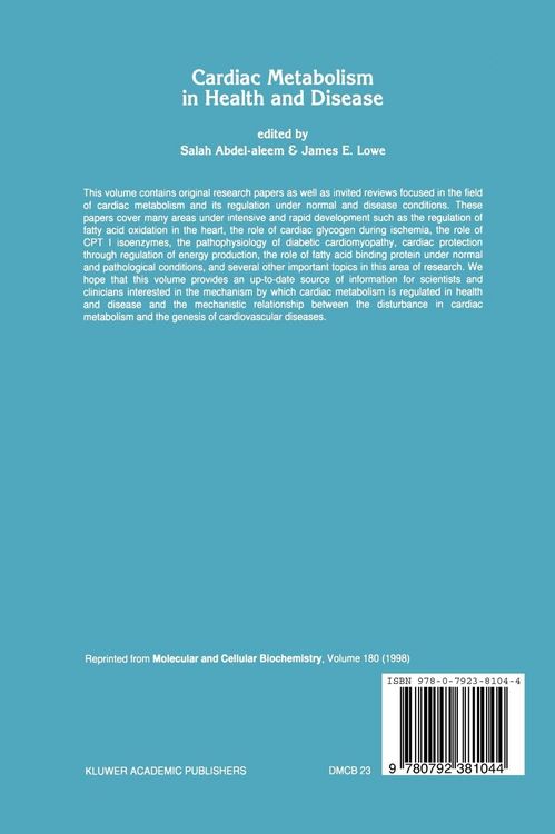 Produktbild: Cardiac Metabolism in Health and Disease