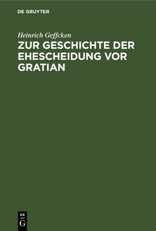 Produktbild: Zur Geschichte der Ehescheidung vor Gratian