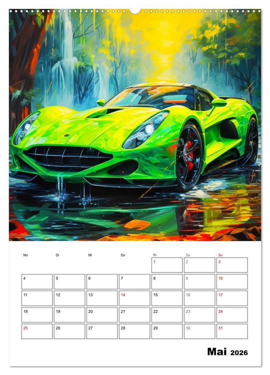 Produktbild: Sportauto Paintings (Wandkalender 2026 DIN A2 hoch), CALVENDO Monatskalender