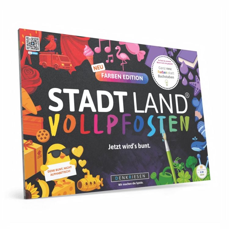 Produktbild: DENKRIESEN - STADT LAND VOLLPFOSTEN&reg; Farben Edition - "Jetzt wird's bunt" | A4 Spielblock
