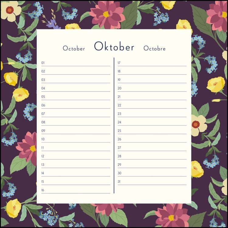 Produktbild: Immerw&auml;hrender Geburtstagskalender &ndash; Lovely Flowers &ndash; Haferkorn & Sauerbrey &ndash; Quadrat-Format 24 x 24 cm