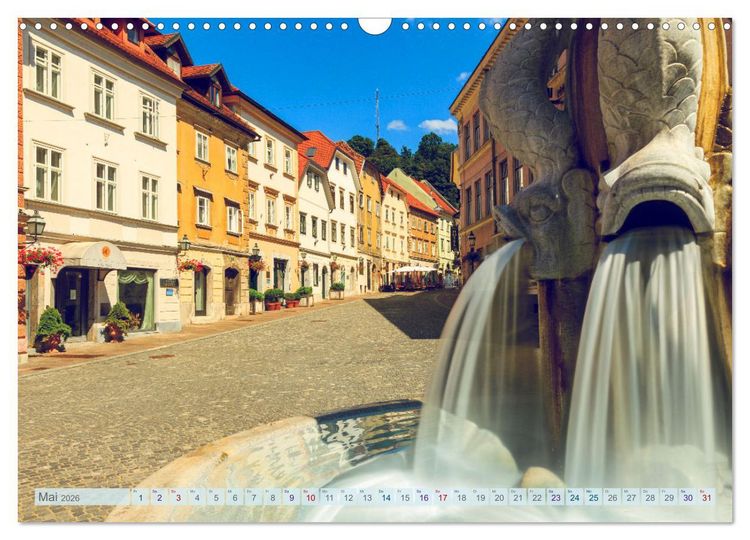 Produktbild: Ljubljana - Sloweniens wundersch&ouml;ne Hauptstadt (Wandkalender 2026 DIN A3 quer), CALVENDO Monatskalender