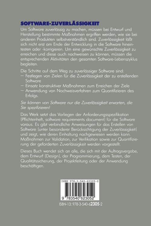 Produktbild: Software-Zuverl&auml;ssigkeit