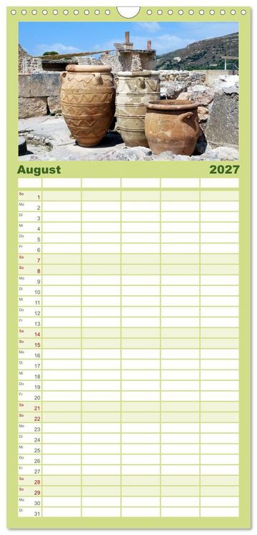 Produktbild: Familienplaner 2027 - Griechische Inseln mit 5 Spalten (Wandkalender, 21 x 45 cm) CALVENDO