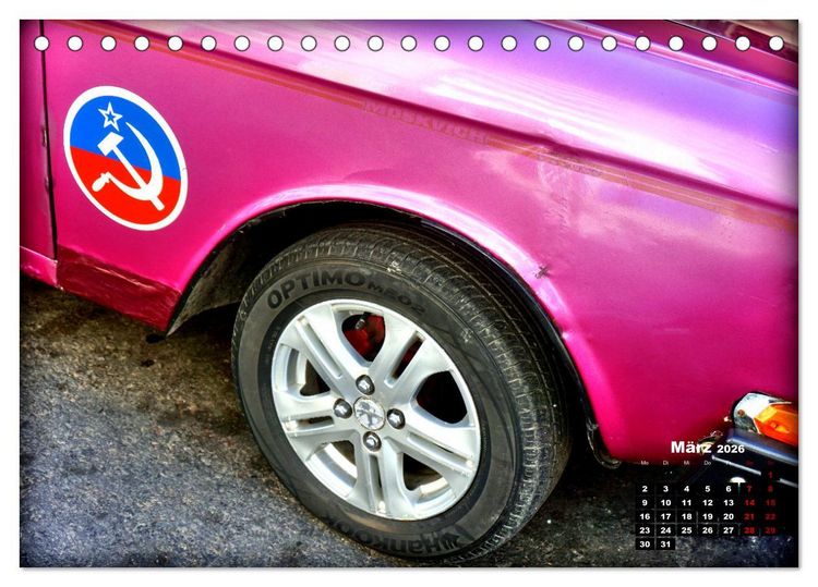Produktbild: Bunte V&ouml;gel - Originelle Oldtimer in Havanna (Tischkalender 2026 DIN A5 quer), CALVENDO Monatskalender