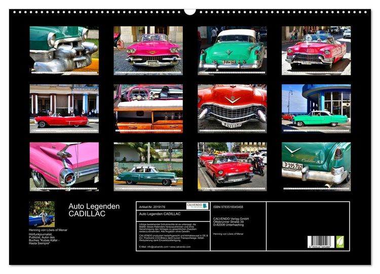 Produktbild: Auto Legenden CADILLAC (Wandkalender 2026 DIN A2 quer), CALVENDO Monatskalender