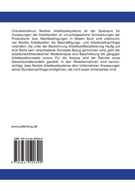 Produktbild: Arbeitszeitflexibilisierung in Arbeitsm&auml;rkten mit Tarifverhandlungen