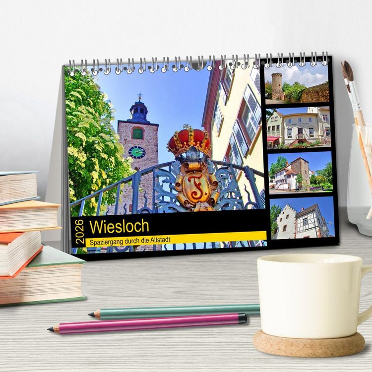 Produktbild: Wiesloch - Spaziergang durch die Altstadt (Tischkalender 2026 DIN A5 quer), CALVENDO Monatskalender