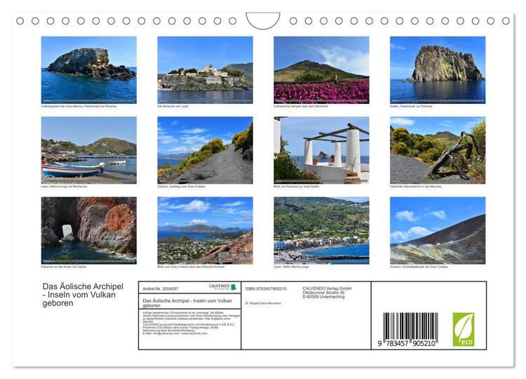 Produktbild: Das &Auml;olische Archipel - Inseln vom Vulkan geboren (Wandkalender 2026 DIN A4 quer), CALVENDO Monatskalender