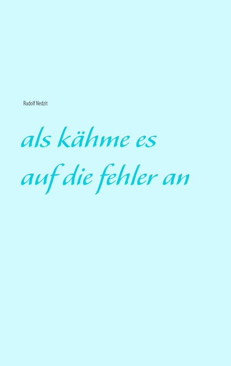 Produktbild: Als k&auml;hme es auf die fehler an