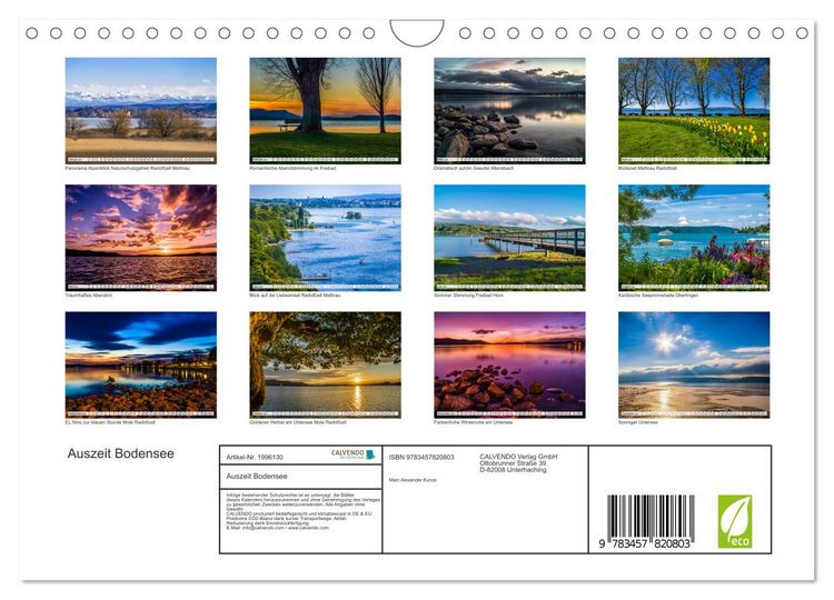 Produktbild: Auszeit Bodensee (Wandkalender 2026 DIN A4 quer), CALVENDO Monatskalender