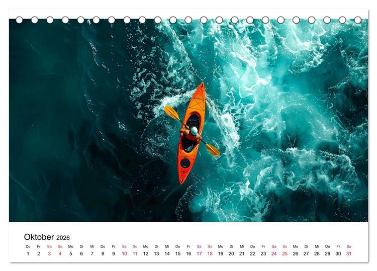 Produktbild: Kajak Erlebnisse (Tischkalender 2026 DIN A5 quer), CALVENDO Monatskalender