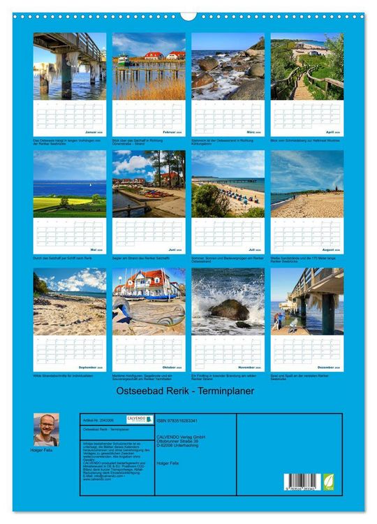 Produktbild: Ostseebad Rerik - Terminplaner (Wandkalender 2026 DIN A2 hoch), CALVENDO Monatskalender