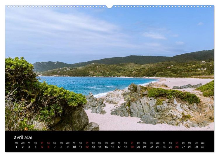 Produktbild: Les plus belles plages de Corse (Calendrier mural 2026 DIN A2 vertical) calendrier de bureau