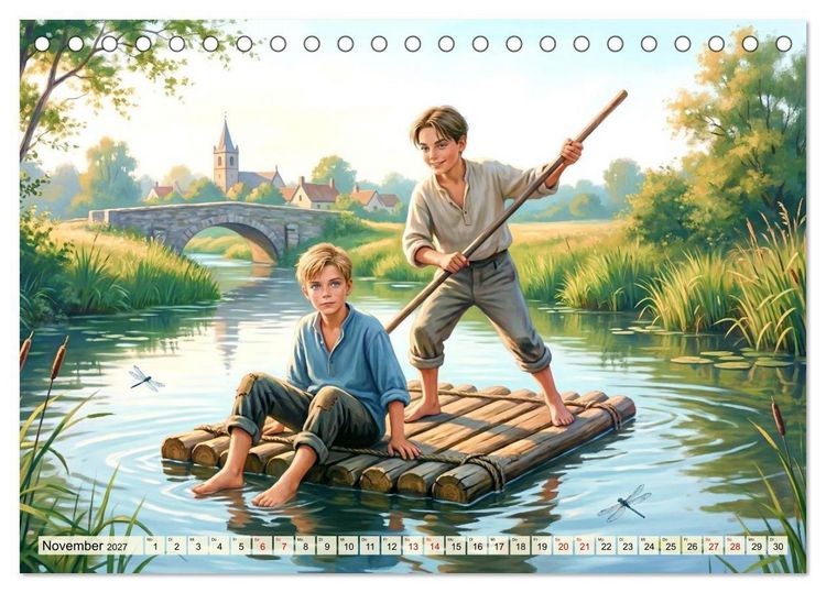 Produktbild: Gl&uuml;ckliche Kindertage - Impressionen aus vergangen Zeiten (Tischkalender 2027 DIN A5 quer), CALVENDO Monatskalender