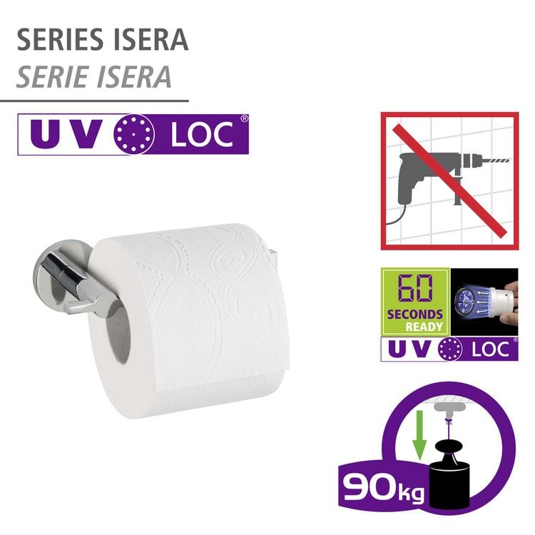 Produktbild: UV-Loc&reg; Toilettenpapierhalter Mod. Isera, Befestigen ohne Bohren mit innovativem Klebesystem