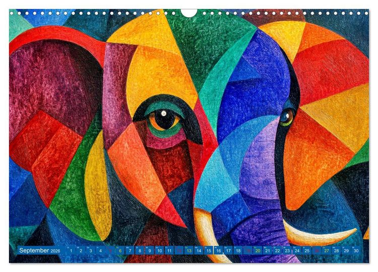Produktbild: Elefanten - modern Art (Wandkalender 2026 DIN A3 quer), CALVENDO Monatskalender