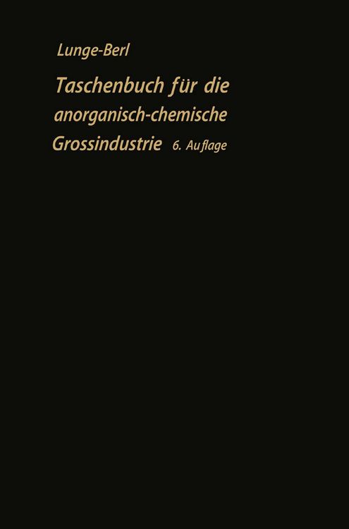Produktbild: Taschenbuch f&uuml;r die anorganisch-chemische Gro&szlig;industrie