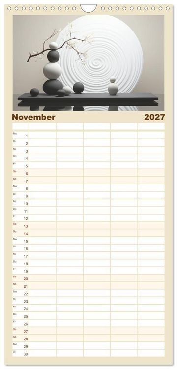 Produktbild: Familienplaner 2027 - Zen mit 5 Spalten (Wandkalender, 21 x 45 cm) CALVENDO
