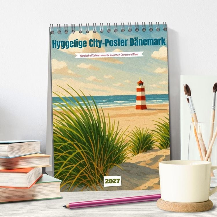 Produktbild: Hyggelige City-Poster D&auml;nemark (Tischkalender 2027 DIN A5 hoch), CALVENDO Monatskalender
